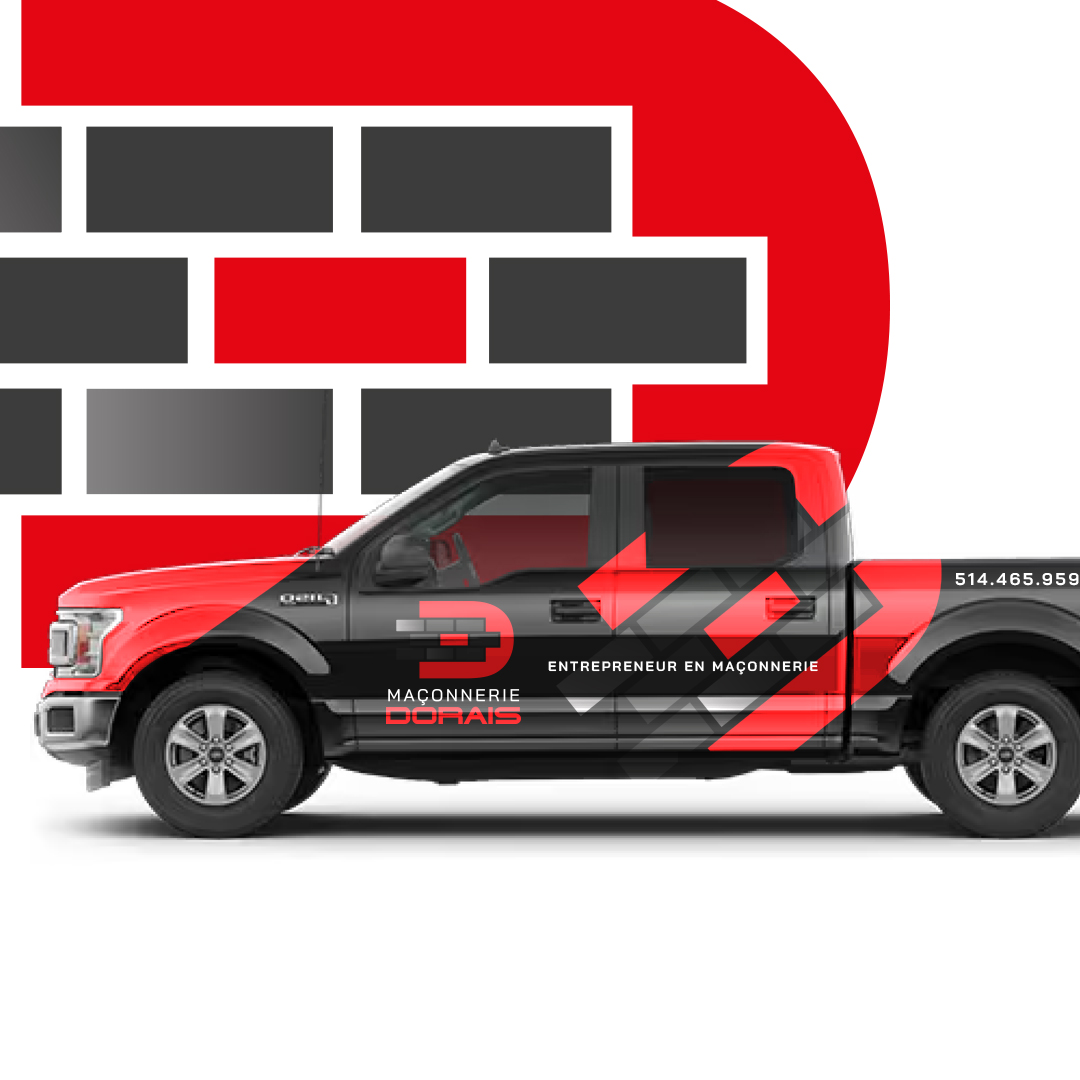 Lettrage camion Maçonnerie Dorais